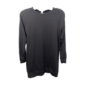 Athleta‎ Black Button Sleeve Long Sleeve Casual Tunic Dress - Medium